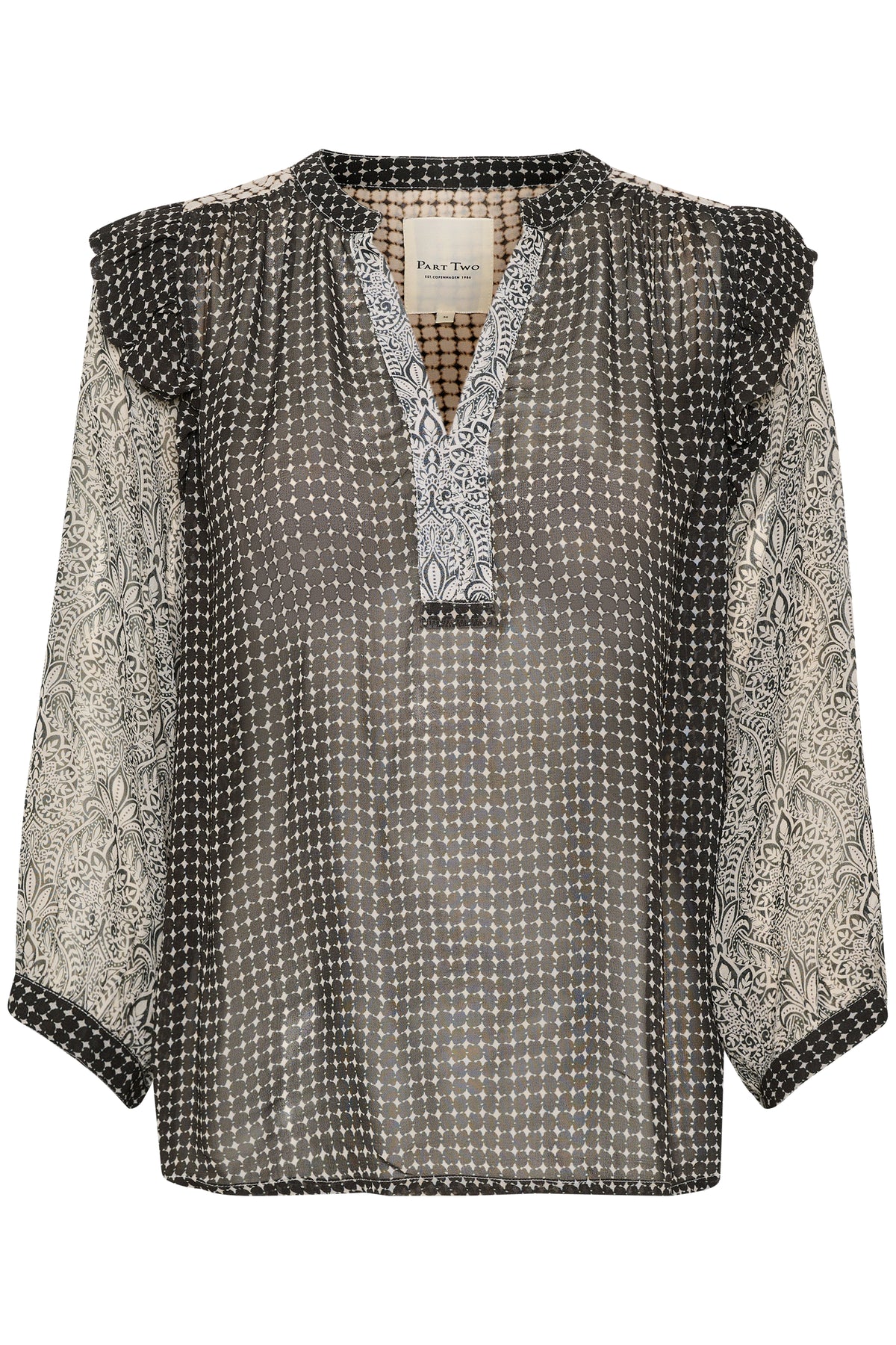 OrianaPW Blouse - Black Border Print