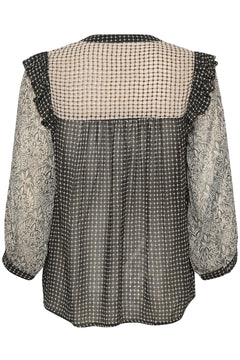 OrianaPW Blouse - Black Border Print