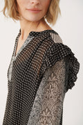 OrianaPW Blouse - Black Border Print