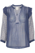 OrianaPW Blus - Blue Border Print