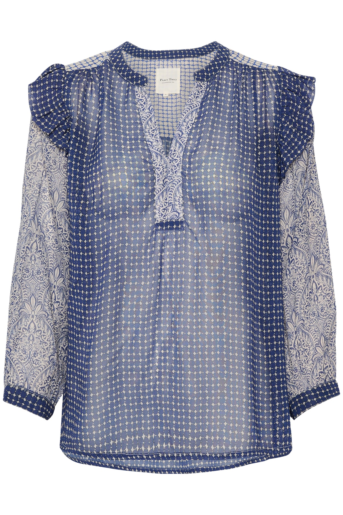 OrianaPW Blus - Blue Border Print