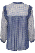 OrianaPW Blus - Blue Border Print