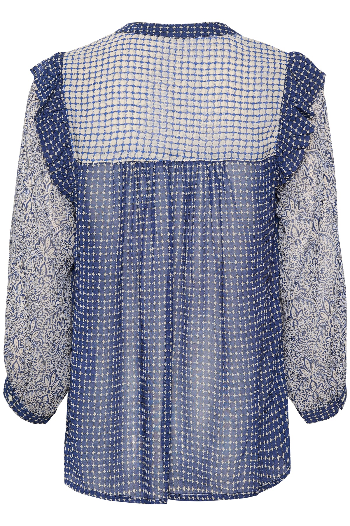 OrianaPW Blus - Blue Border Print