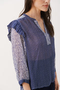 OrianaPW Blus - Blue Border Print