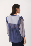 OrianaPW Blus - Blue Border Print