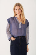 OrianaPW Blus - Blue Border Print