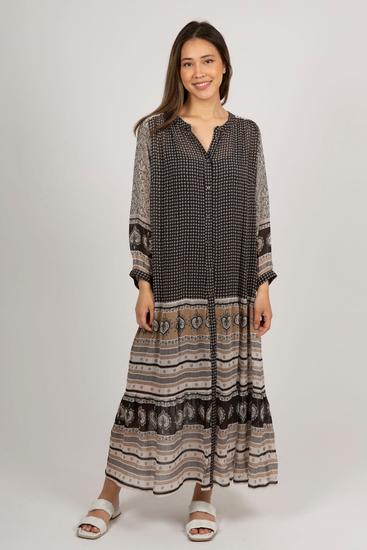 OrkidePW Dress - Black Border Print