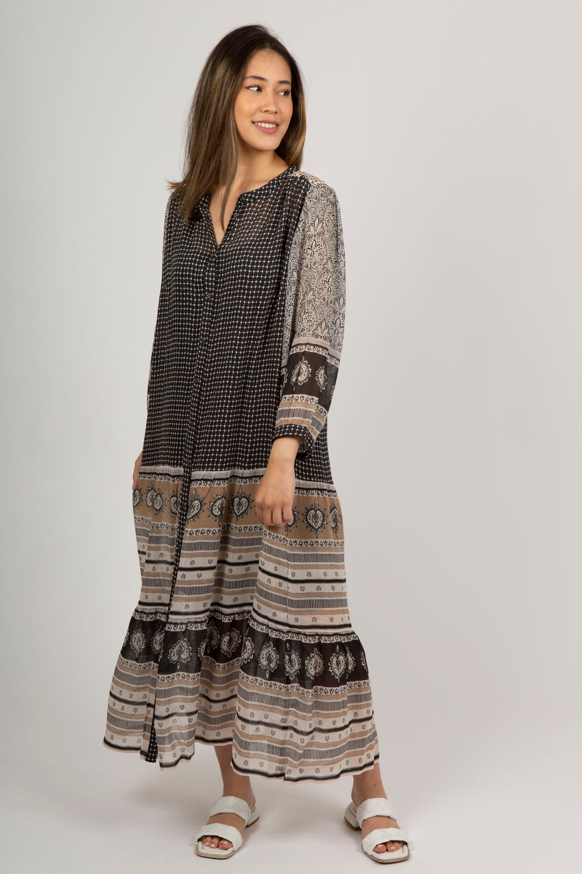OrkidePW Dress - Black Border Print