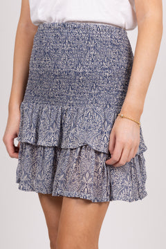 HeiPW Skirt - Blue Ornament Print