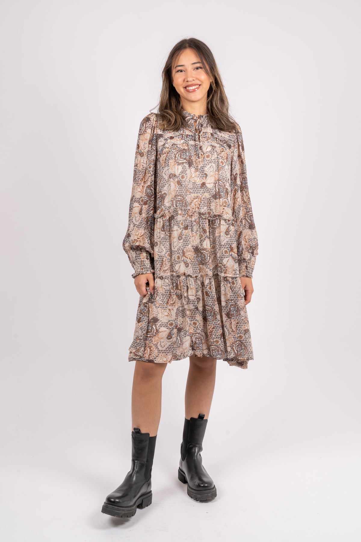 Randyspw Dress - Neutral Ornament Print