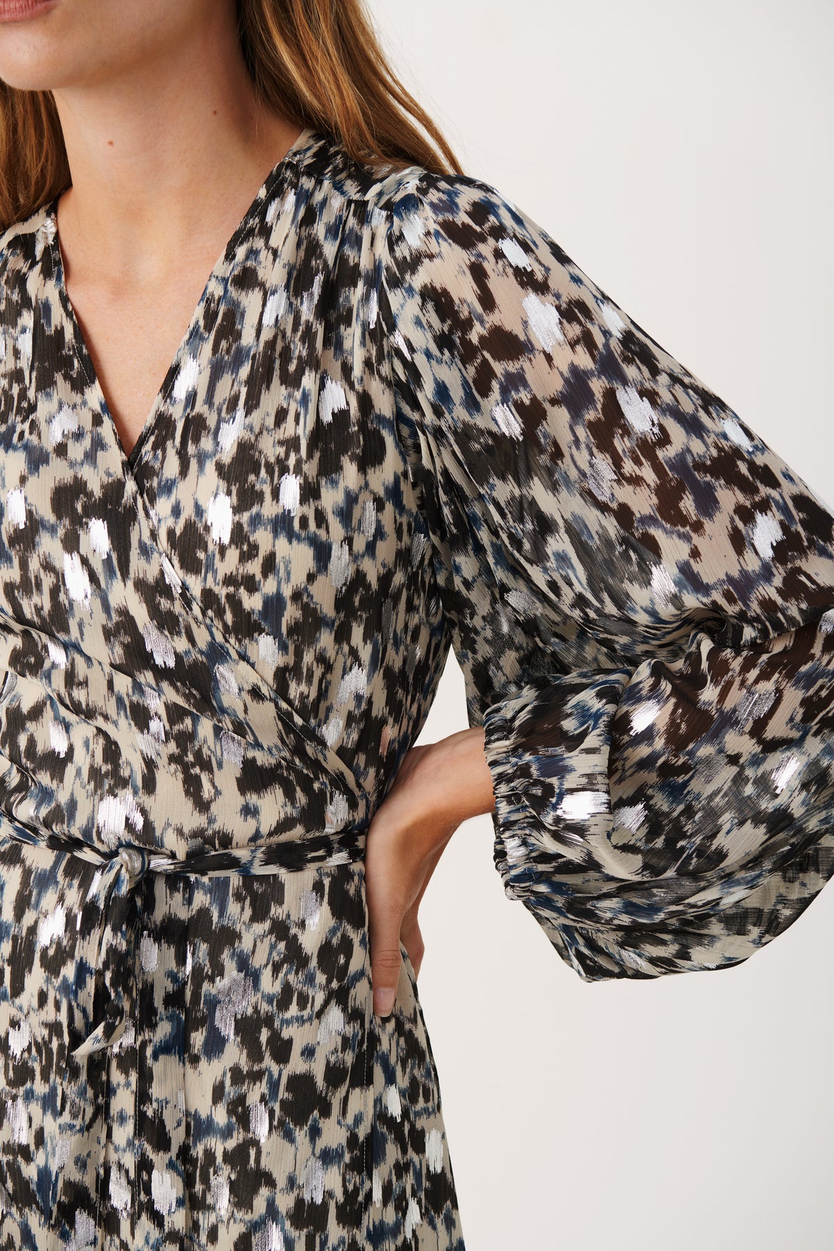 TrianaPW Dress - Texture Print Silver