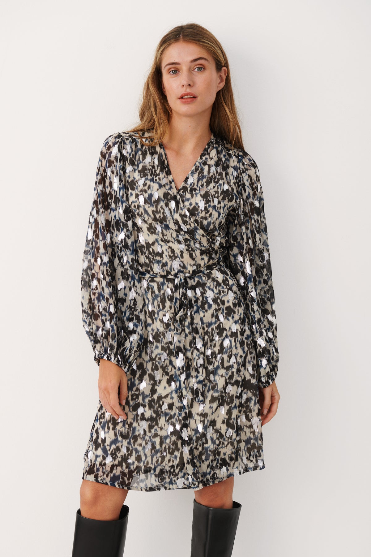 TrianaPW Dress - Texture Print Silver
