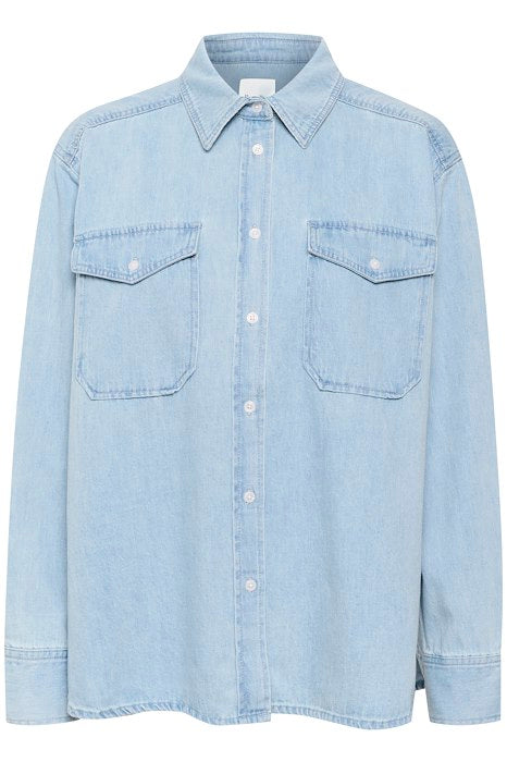 CollettePW SH - Whiteish Blue Denim