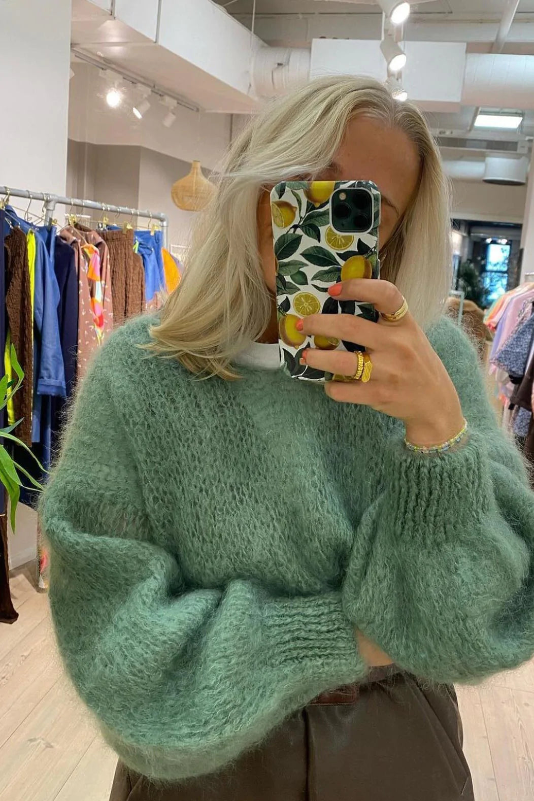 Milana LS Mohair Knit - Dusty Green