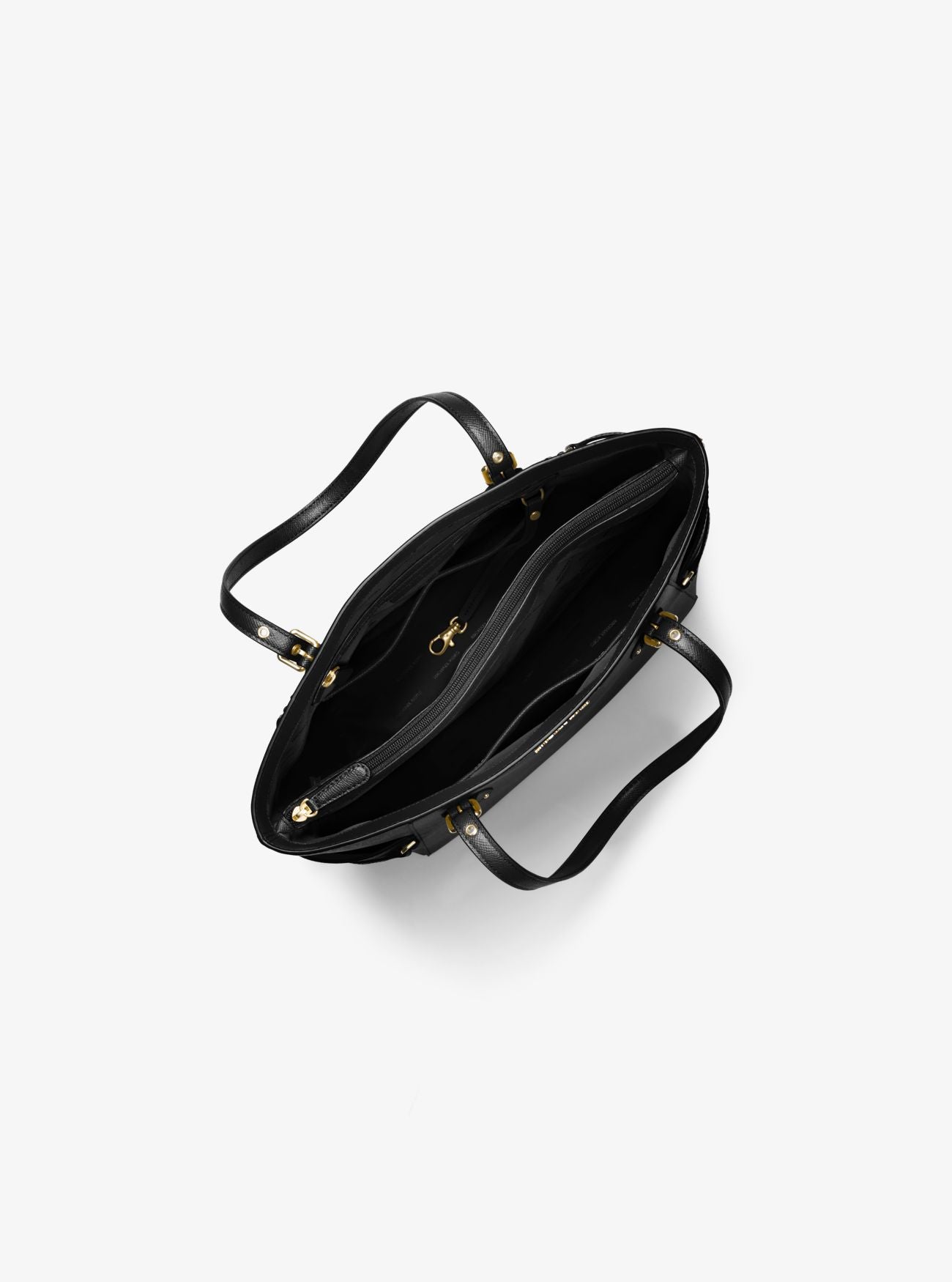 Voyager Medium Crossgrain Leather Tote Bag - Black