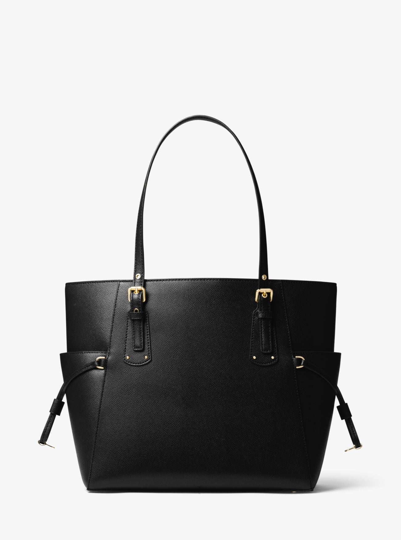 Voyager Medium Crossgrain Leather Tote Bag - Black