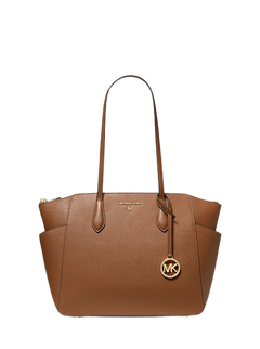 Marilyn Medium Saffiano Leather Tote Bag - Luggage