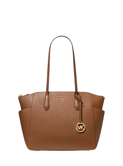 Marilyn Medium Saffiano Leather Tote Bag - Luggage