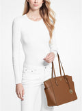 Marilyn Medium Saffiano Leather Tote Bag - Luggage