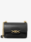 Heather Large Leather Shoulder Bag - Svart