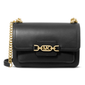 Heather Large Leather Shoulder Bag - Svart