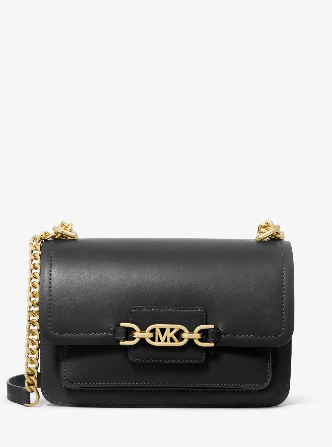 Heather Large Leather Shoulder Bag - Svart