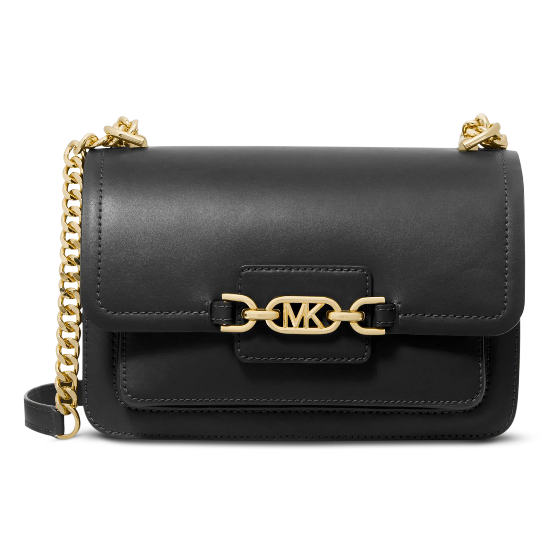 Heather Large Leather Shoulder Bag - Svart