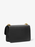 Heather Large Leather Shoulder Bag - Svart