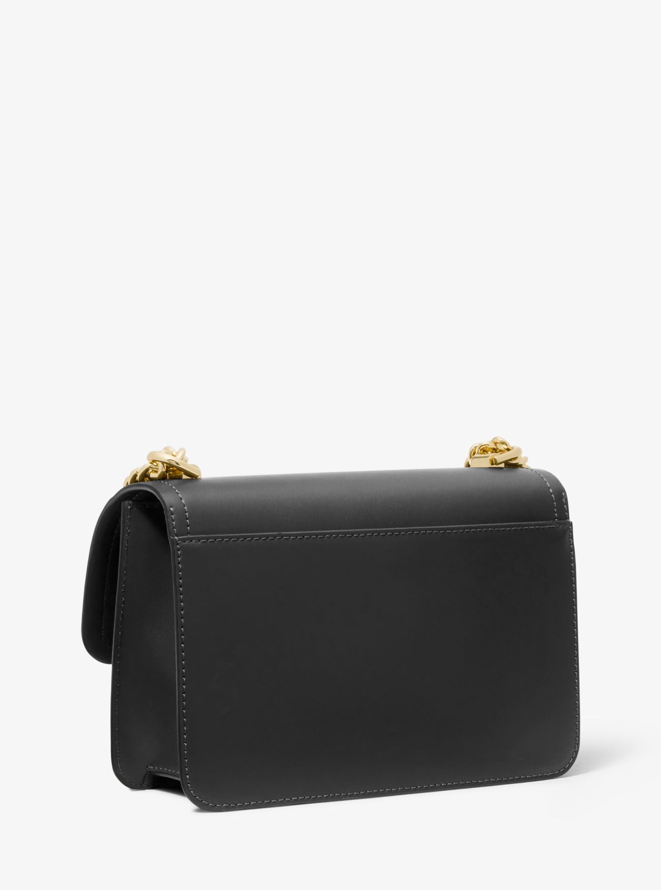 Heather Large Leather Shoulder Bag - Svart