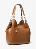 Lillie Large Pebbled Leather Shoulder Bag - Luggage