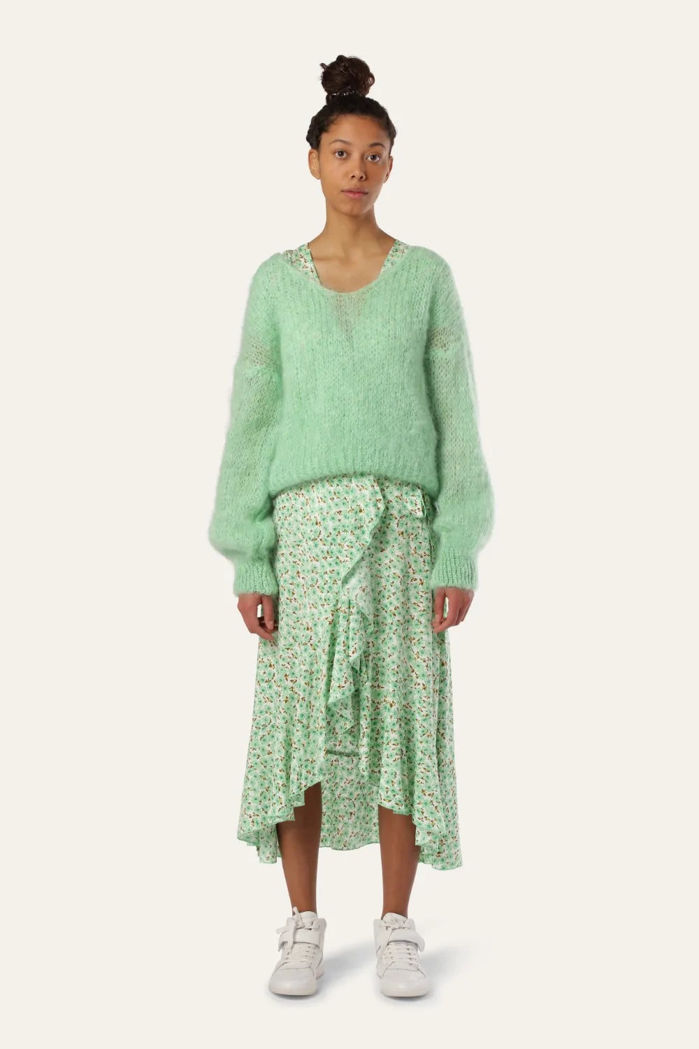 Milana Ls Mohair Knit - Light Green