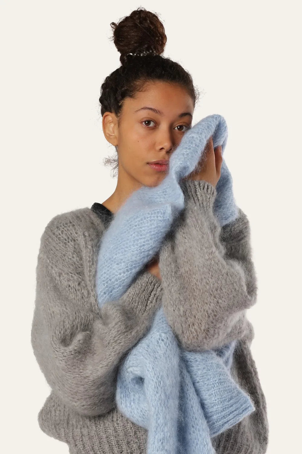 Milana Ls Mohair Knit - Grey
