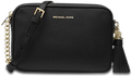 Jet Set Medium Pebbled Leather Crossbody Bag - Svart/Guld