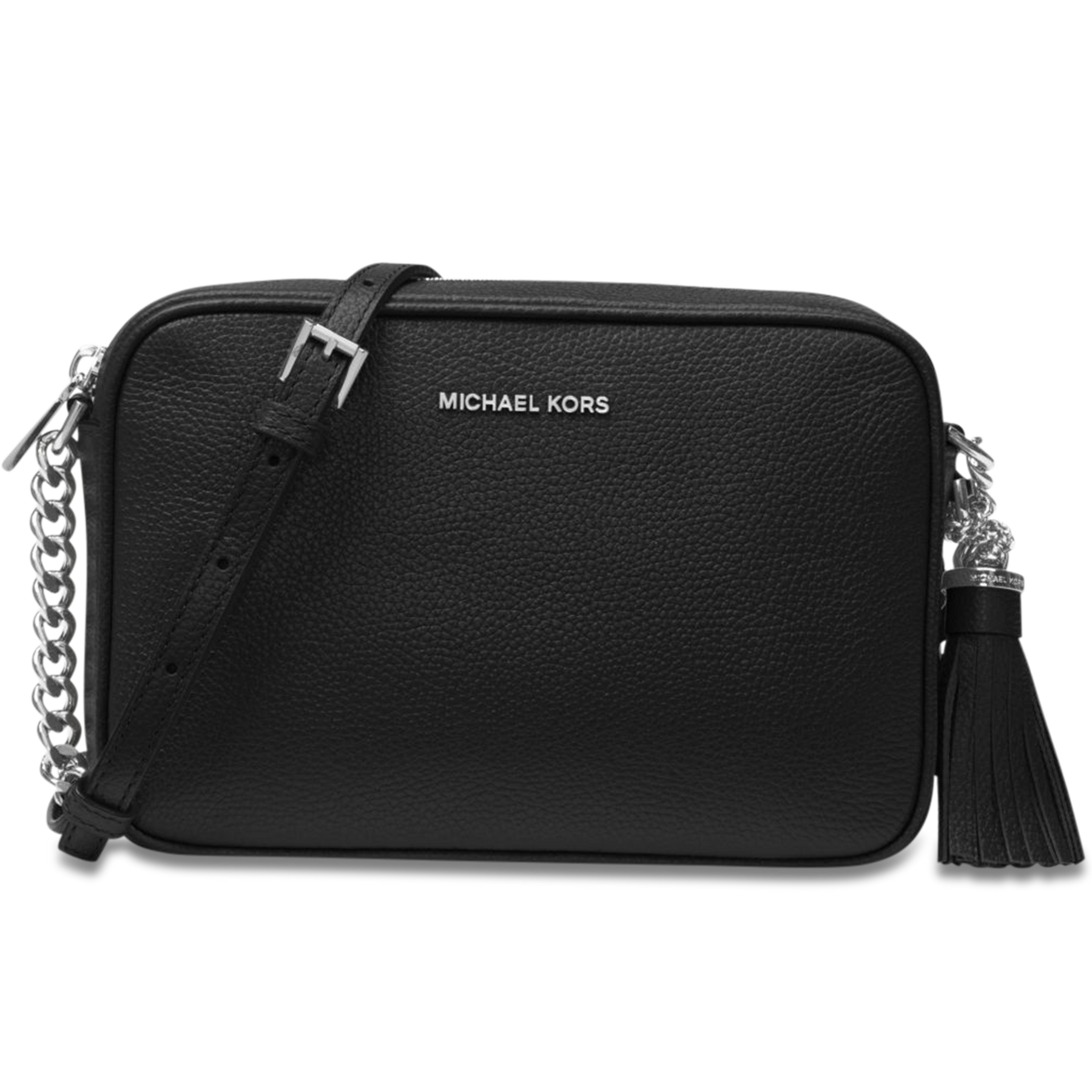 Ginny Leather Crossbody Bag - Svart/Silver
