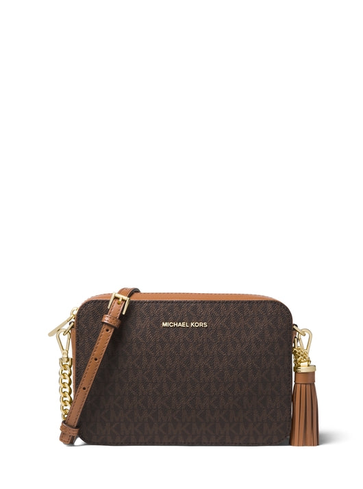Jet Set Medium Logo Crossbody-väska Brun
