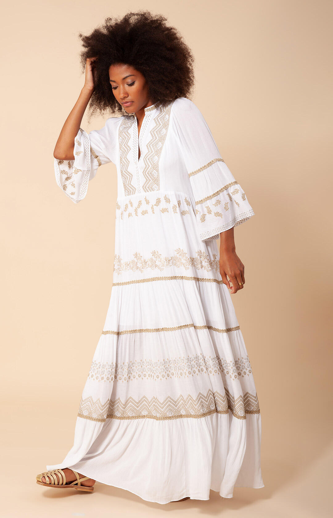 Taliah Long Dress - Gold