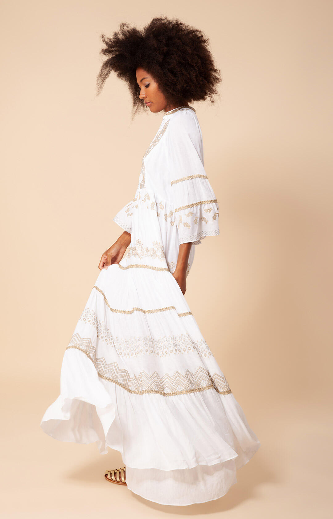 Taliah Long Dress - Gold