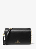 Jet Set Large Pebbled Leather Crossbody Bag - Black