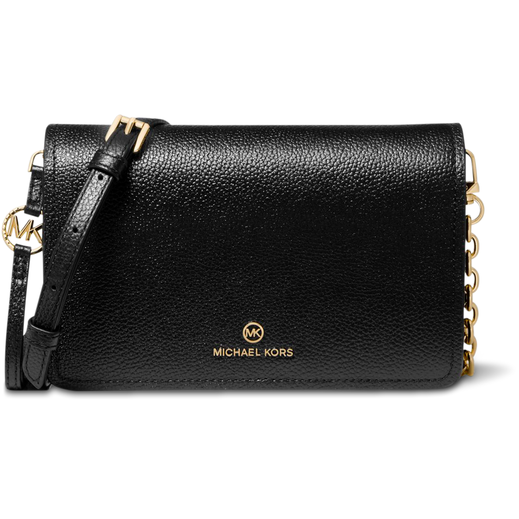 Jet Set Large Pebbled Leather Crossbody Bag - Black