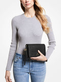 Jet Set Large Pebbled Leather Crossbody Bag - Black