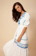 Lorna Long Linen Dress - Blue