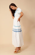 Lorna Long Linen Dress - Blue