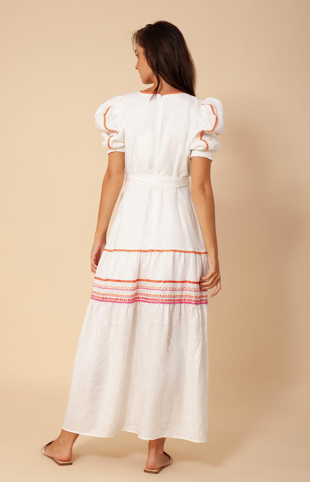 Lorna Long Linen Dress - Pink