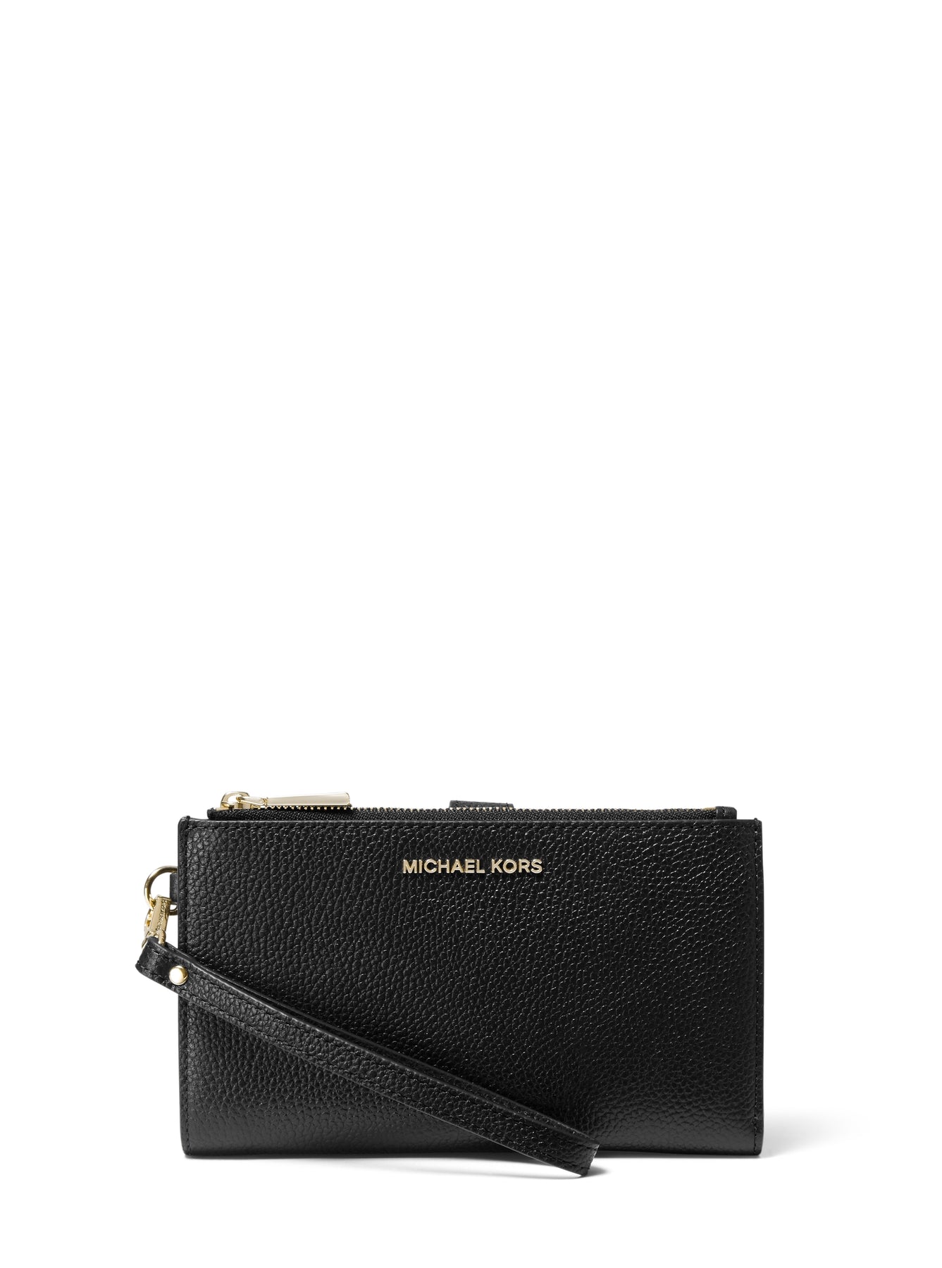 Adele Pebbled Leather Smartphone Wallet - Svart/Guld