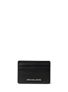 Pebbled Leather Card Case - Black