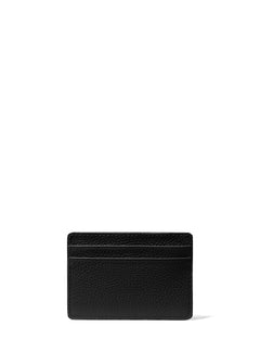 Pebbled Leather Card Case - Black
