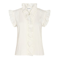 Sueda Frill Top - White
