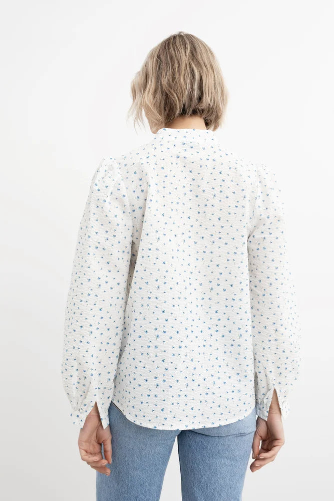 Amalfi Crepe Blouse - Blue Amaryll