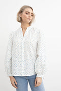 Amalfi Crepe Blouse - Blue Amaryll