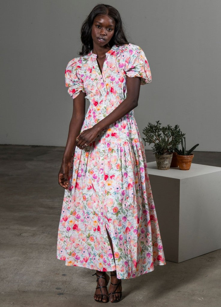 Fabienne Dress - Pink Botanic